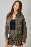 Eyelet Embroidered Denim Jacket