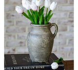 7.9"h Ant. Charcoal Handle Vase