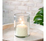 6" Hammered Clear Candle Jar