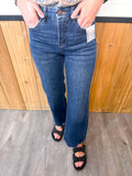 Risen Tummy Control 4 Way Stretch High Rise Crop Wide Jeans
