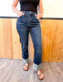 High Rise Crop Straight Jeans