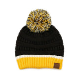 C.c Team Color Ribbed Beanie With Pom Winter Hat