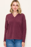V-neck Edge Cut Pullover