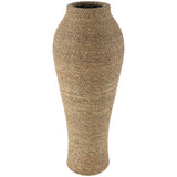 Brown Seagrass Handmade Tall Wrapped Vase