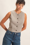 Houndstooth Buttoned Vest