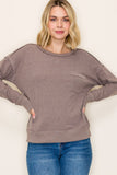Exposed Stitching Knit Top