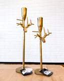 Gold Deer Head Pillar Candle Stand