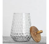 11" GLASS CANISTER WOOD LID