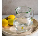 Lemon Print Bubble Glass Pitcher
