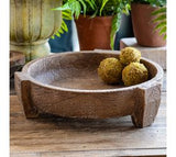 11" Brown Cement Deco Bowl