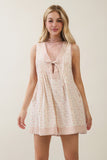 Printed Pleated Romper