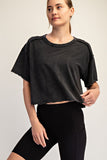 Terry Butter Cropped Short Sleeve Top