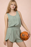 Button Down Activewear Romper