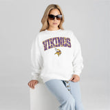 Minnesota Vikings Sweet Play Premium Fleece Drop Shoulder Crewneck Pullover