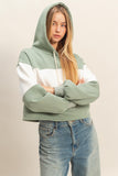 Colorblock Cropped Hoodie