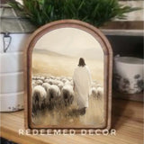 Arch Top Jesus Sheep Framed Art