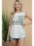 American Flag Camo Print Sleeveless Top