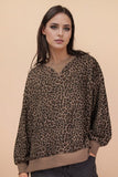 Leopard Printed Knit Casual Top
