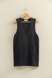 V Neck Sleeveless Knit Mini Dress