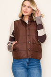 Zip Up Solid Puffer Vest