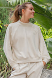 Double Brushed Mock Neck Pullover