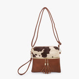 Tara Double Zip Crossbody/wristlet Bag | Cow-brown