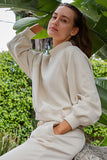 Double Brushed Mock Neck Pullover