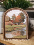 Arch Top Riverside Farm Framed Art