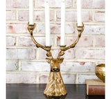 13.5"h Gold Deer Candelabra