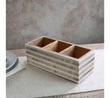 Beige Stripe Resin Caddy