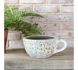 Green Heirloom Tea Cup Planter
