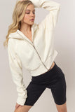 Fleece Front Zip Hooded Jacket