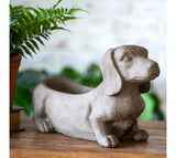 15.3" Cement Dachsund Planter