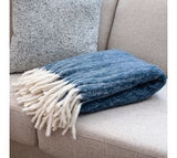 50 X 60 Blue Wool Blend Throw