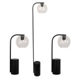 METAL CLEAR GLOBE  2TBL & 1FLR LAMP BLK