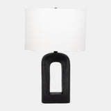 CAST ALUMINIUM TABLE LAMP,  BLACK