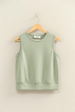 Sleeveless Crew Neck Top