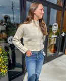 Mock Neck Front Pocket Cardigan