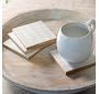 S/4 Scallop Pattern Wood  Coasters