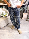 Paisley Printed Denim Pants