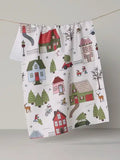 Winter Village Tea Towel