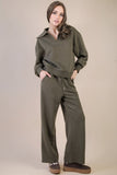 Textured Knit Casual Comfy Top & Pants Set