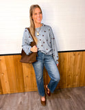 High Rise Crop Boyfriend Tapered Jeans -Stretchy