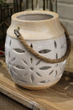 Large Rounded Ceramic Pot With Flower Cutout