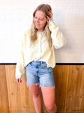 Stripe Raw Edge Button Down Cardigan