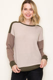 Color Block Pullover Knit Top