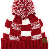 C.c Buffalo Check Team Color Beanie With Pom Winter Beanie