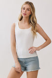 Scoop Neck Ribbed Sleeveless Tank Top