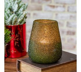 5" Green Beaded Glass Votive