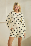 Polka Dot Crew Neck Sweatshirt